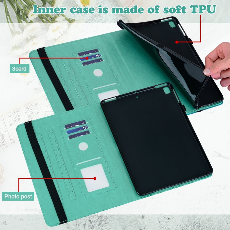 Tree & Deer Pattern Pressed Printing Horizontal Flip PU Leather Case with Holder & Card Slots & Sleep / Wake-up Function For iPad mini 5/4/3/2/1(Green) - iPad Mini 4 & 3 & 2 & 1 Cases by buy2fix | Online Shopping UK | buy2fix