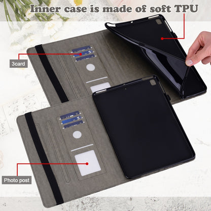 For Samsung Galaxy Tab S8 / Galaxy Tab S7 SM-T870 Tree & Deer Pattern Pressed Printing Horizontal Flip PU Leather Case with Holder & Card Slots(Grey) by buy2fix