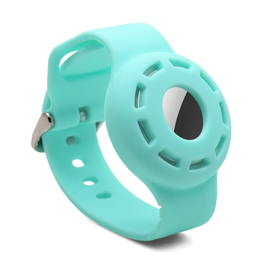 Anti-scratch Shockproof Silicone Bracelet Strap Protective Cover Case For AirTag(Mint Blue) by buy2fix