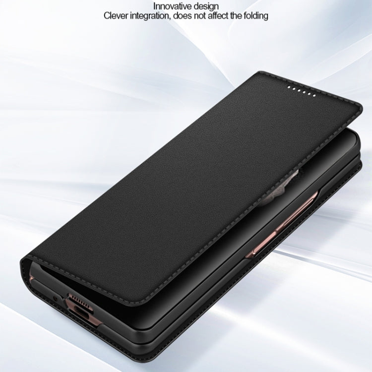 For Samsung Galaxy Z Fold3 5G Split Type Horizontal Flip Foldable Leather Case with Holder & Card Slots & Wallet(Fiber Black) - Galaxy Phone Cases by buy2fix | Online Shopping UK | buy2fix