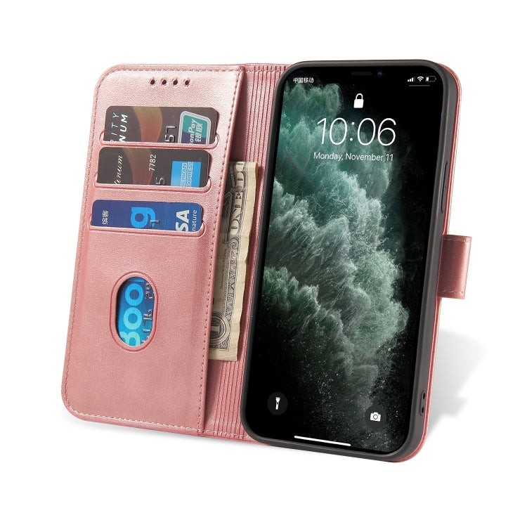For iPhone 13 mini Calf Texture Buckle Horizontal Flip Leather Case with Holder & Card Slots & Wallet (Rose Gold) by buy2fix