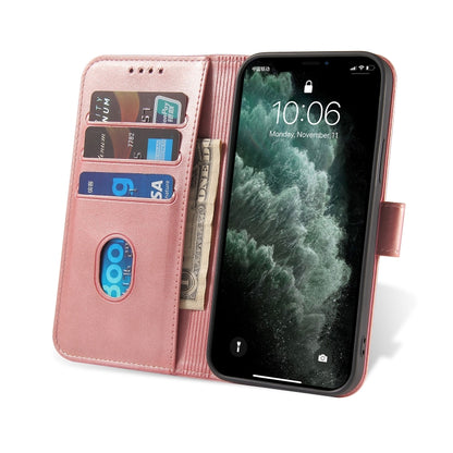 For iPhone 13 mini Calf Texture Buckle Horizontal Flip Leather Case with Holder & Card Slots & Wallet (Rose Gold) by buy2fix