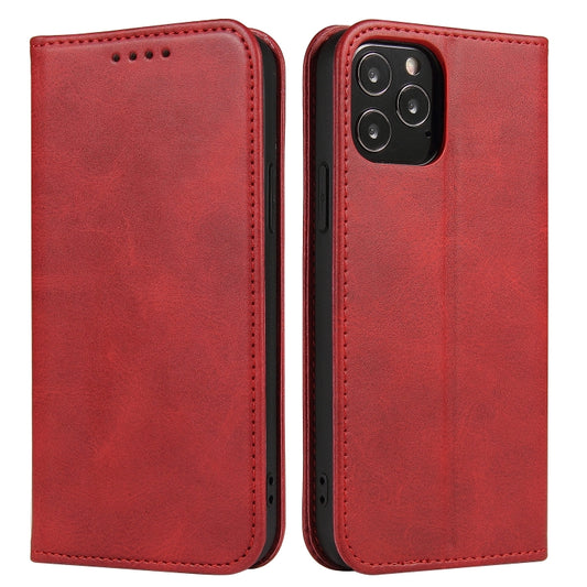 For iPhone 13 mini Calf Texture Magnetic Horizontal Flip Leather Case with Holder & Card Slots & Wallet (Red) by buy2fix