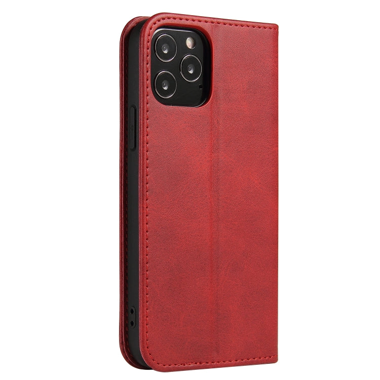 For iPhone 13 mini Calf Texture Magnetic Horizontal Flip Leather Case with Holder & Card Slots & Wallet (Red) by buy2fix