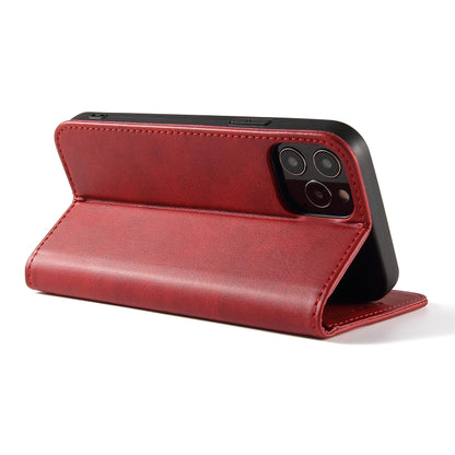 For iPhone 13 mini Calf Texture Magnetic Horizontal Flip Leather Case with Holder & Card Slots & Wallet (Red) by buy2fix