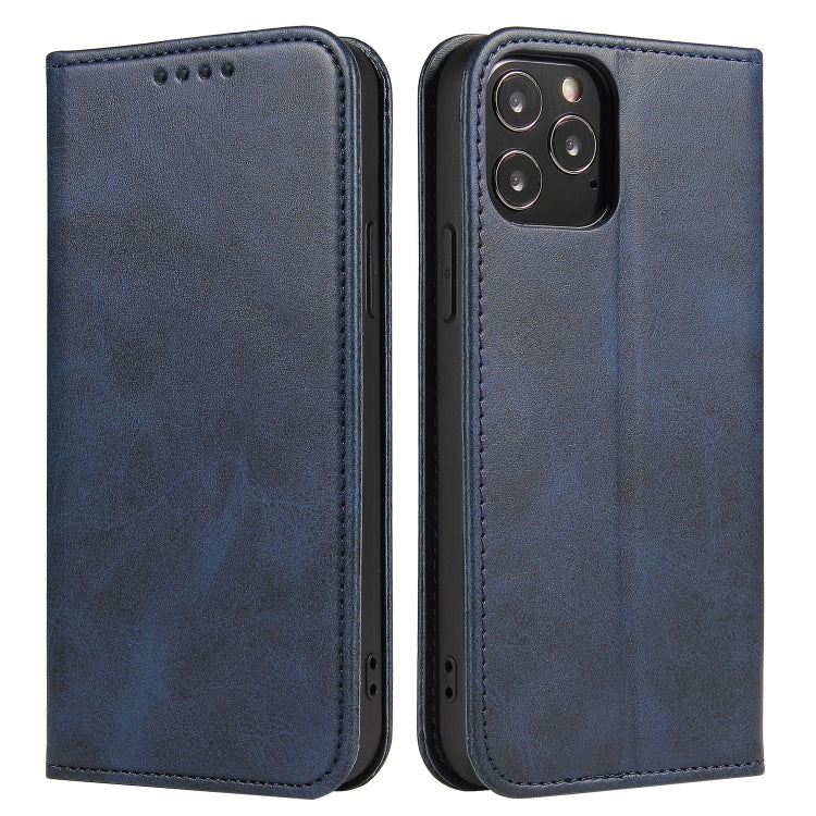 For iPhone 13 mini Calf Texture Magnetic Horizontal Flip Leather Case with Holder & Card Slots & Wallet (Blue) by buy2fix