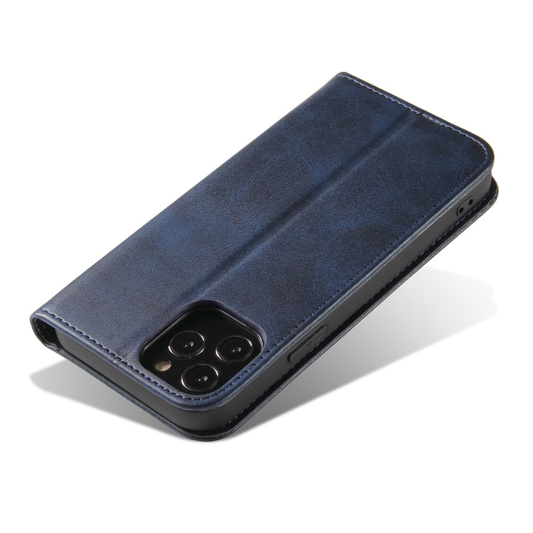 For iPhone 13 mini Calf Texture Magnetic Horizontal Flip Leather Case with Holder & Card Slots & Wallet (Blue) by buy2fix