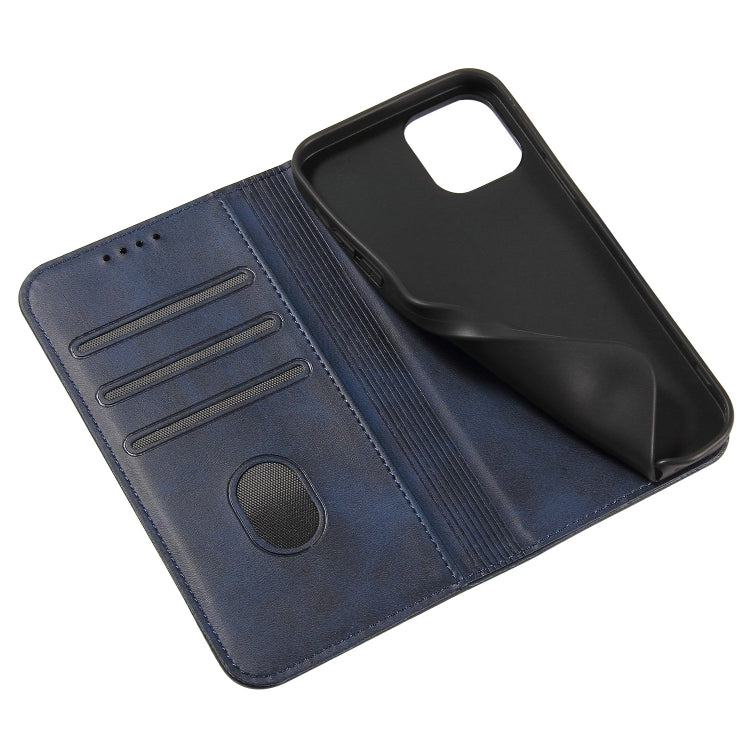 For iPhone 13 mini Calf Texture Magnetic Horizontal Flip Leather Case with Holder & Card Slots & Wallet (Blue) by buy2fix