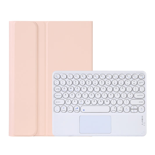 Y0N5-A TPU Tablet Case Lambskin Texture Round Keycap Bluetooth Keyboard Leather Tablet Case with Holder & Touchpad For Xiaomi Pad 5 / 5 Pro(Pink) by buy2fix