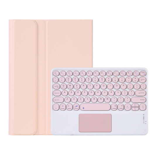 Y0N5-A TPU Tablet Case Lambskin Texture Round Keycap Bluetooth Keyboard Leather Tablet Case with Holder & Touchpad For Xiaomi Pad 5 / 5 Pro(Pink + Pink) - Xiaomi Keyboard by buy2fix | Online Shopping UK | buy2fix