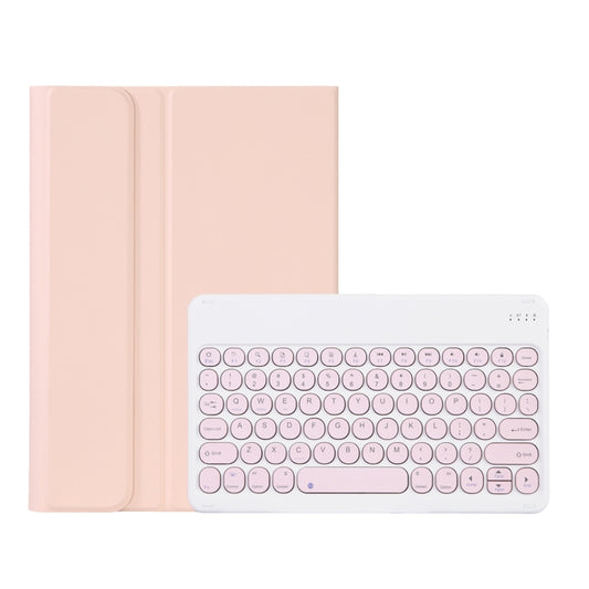 Y0N5 TPU Tablet Case Lambskin Texture Round Keycap Bluetooth Keyboard Leather Tablet Case with Holder For Xiaomi Pad 5 / 5 Pro(Pink + Pink) by buy2fix