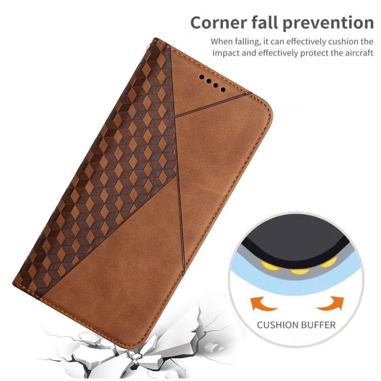 For iPhone 11 Pro Diamond Pattern Splicing Skin Feel Magnetic Horizontal Flip Leather Case with Card Slots & Holder & Wallet (Brown) by buy2fix