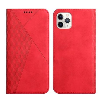 For iPhone 11 Pro Diamond Pattern Splicing Skin Feel Magnetic Horizontal Flip Leather Case with Card Slots & Holder & Wallet (Red) by buy2fix