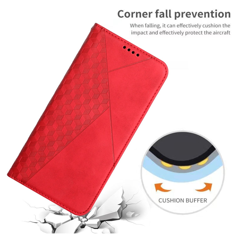 For iPhone 11 Pro Diamond Pattern Splicing Skin Feel Magnetic Horizontal Flip Leather Case with Card Slots & Holder & Wallet (Red) by buy2fix