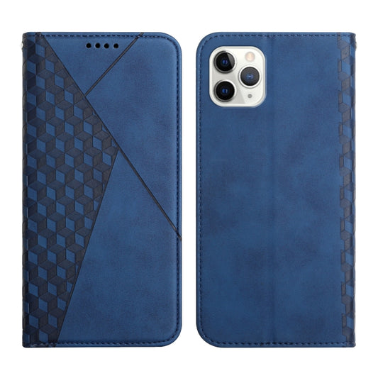 For iPhone 11 Pro Max Diamond Pattern Splicing Skin Feel Magnetic Horizontal Flip Leather Case with Card Slots & Holder & Wallet (Blue) by buy2fix
