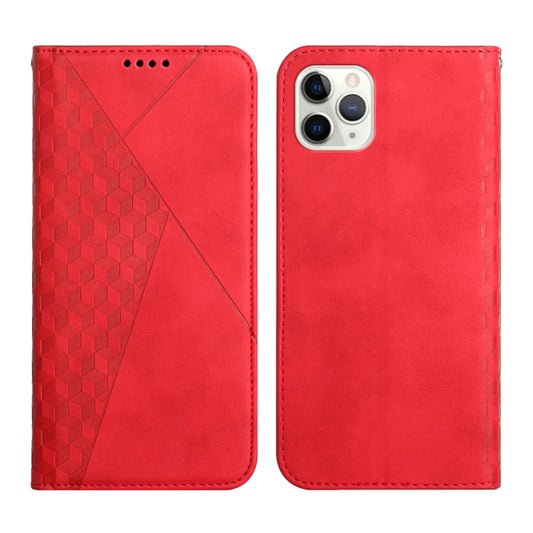 For iPhone 11 Pro Max Diamond Pattern Splicing Skin Feel Magnetic Horizontal Flip Leather Case with Card Slots & Holder & Wallet (Red) by buy2fix