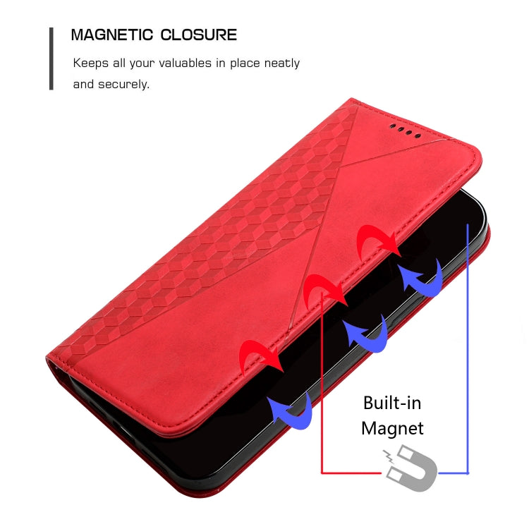 For iPhone XS Max Diamond Pattern Splicing Skin Feel Magnetic Horizontal Flip Leather Case with Card Slots & Holder & Wallet(Red) by buy2fix