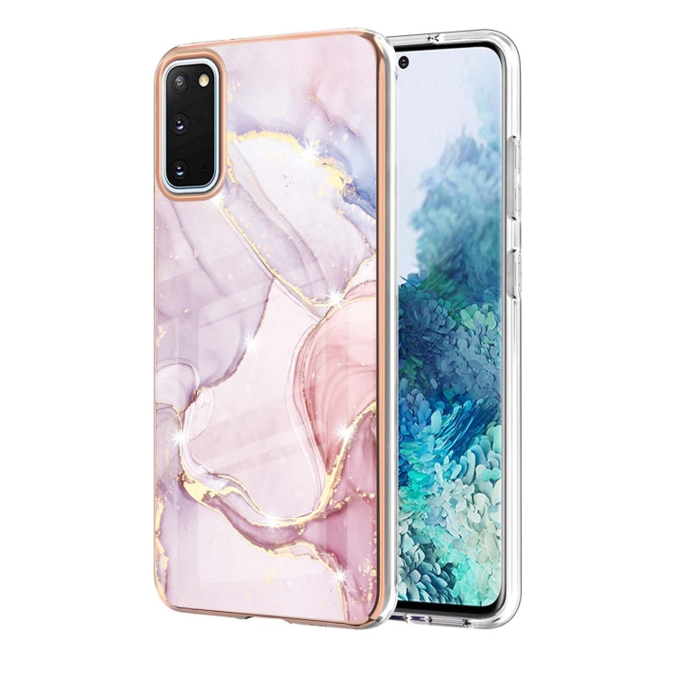 For Samsung Galaxy S20 Electroplating Marble Pattern Dual-side IMD TPU Shockproof Case(Rose Gold 005) by buy2fix