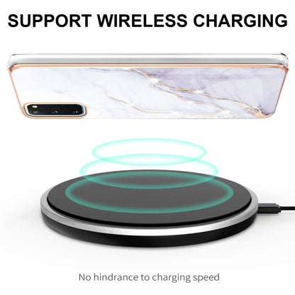 For Samsung Galaxy S20 Electroplating Marble Pattern Dual-side IMD TPU Shockproof Case(White 006) by buy2fix