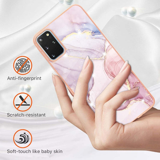 For Samsung Galaxy S20+ Electroplating Marble Pattern Dual-side IMD TPU Shockproof Case(Rose Gold 005) by buy2fix
