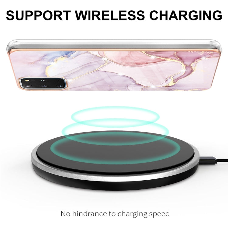 For Samsung Galaxy S20+ Electroplating Marble Pattern Dual-side IMD TPU Shockproof Case(Rose Gold 005) by buy2fix