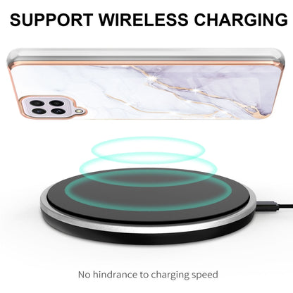 For Samsung Galaxy A22 4G EU Version Electroplating Marble Pattern Dual-side IMD TPU Shockproof Case(White 006) by buy2fix