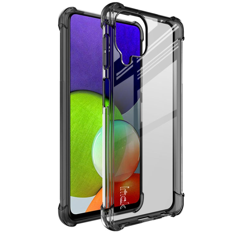 For Samsung Galaxy A22 4G IMAK All Coverage Shockproof Airbag TPU Case with Screen Protector(Transparent Black) by imak
