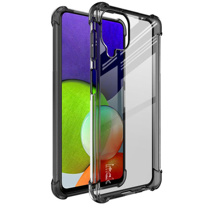 For Samsung Galaxy A22 4G IMAK All Coverage Shockproof Airbag TPU Case with Screen Protector(Transparent Black) by imak