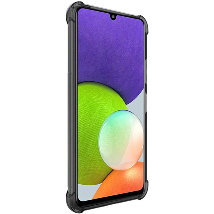 For Samsung Galaxy A22 4G IMAK All Coverage Shockproof Airbag TPU Case with Screen Protector(Transparent Black) by imak