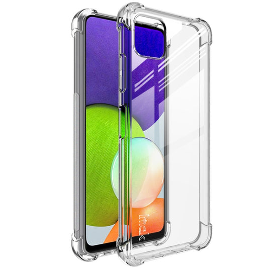 For Samsung Galaxy A22 5G IMAK All Coverage Shockproof Airbag TPU Case with Screen Protector(Transparent) by imak