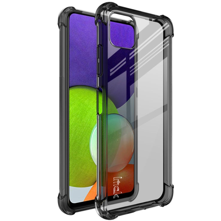 For Samsung Galaxy A22 5G IMAK All Coverage Shockproof Airbag TPU Case with Screen Protector(Transparent Black) by imak