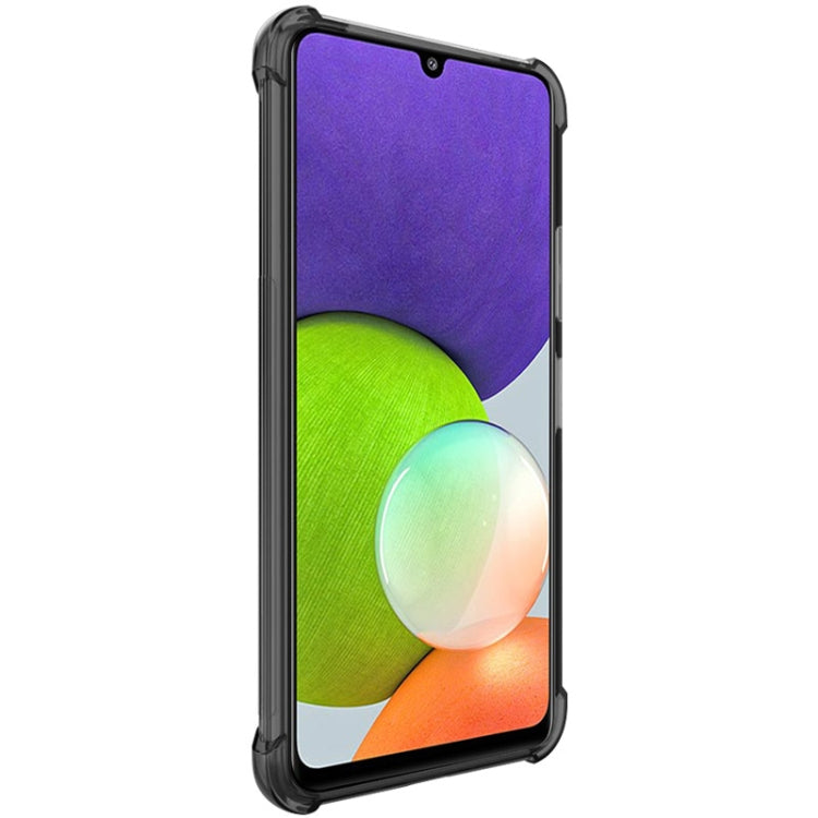 For Samsung Galaxy A22 5G IMAK All Coverage Shockproof Airbag TPU Case with Screen Protector(Transparent Black) by imak