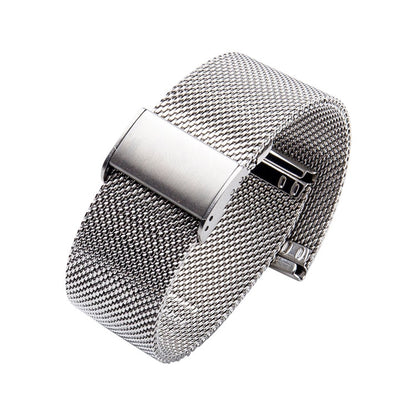 18mm 304 Stainless Steel Single Buckle Watch Band(Silver) - Watch Bands by buy2fix | Online Shopping UK | buy2fix