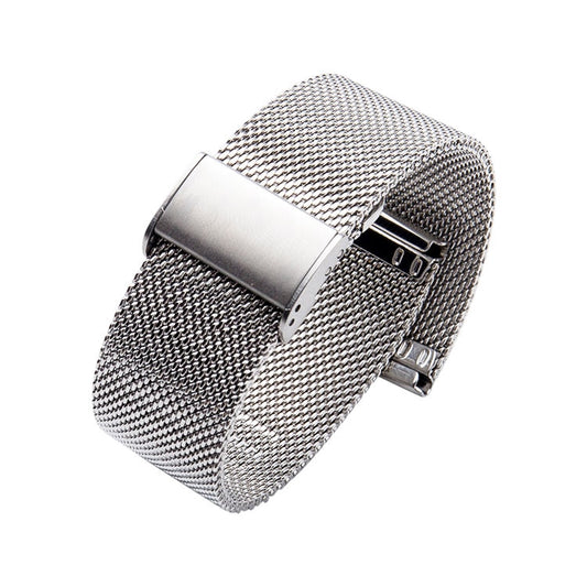 18mm 304 Stainless Steel Single Buckle Watch Band(Silver) - Watch Bands by buy2fix | Online Shopping UK | buy2fix