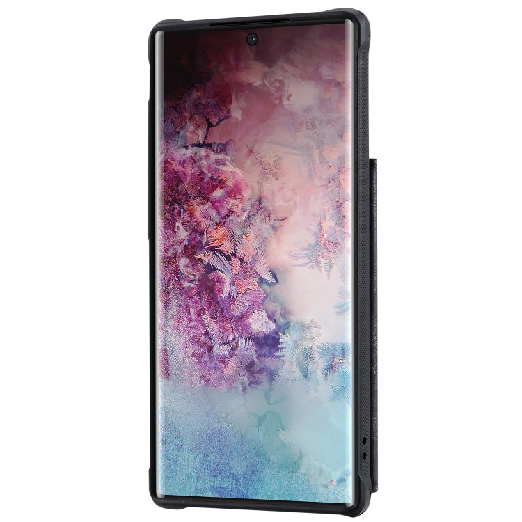 For Galaxy Note 10 Plus Buckle Zipper Shockproof Protective Case with Holder & Card Slots & Wallet & Lanyard & Photos Frame(Black) by buy2fix