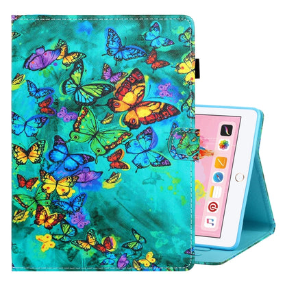 For iPad Air / Air 2 / iPad 9.7 Colored Drawing Horizontal Flip PU Leather Case with Holder & Card Slot & Sleep / Wake-up Function(Green Butterfly) - More iPad Cases by buy2fix | Online Shopping UK | buy2fix