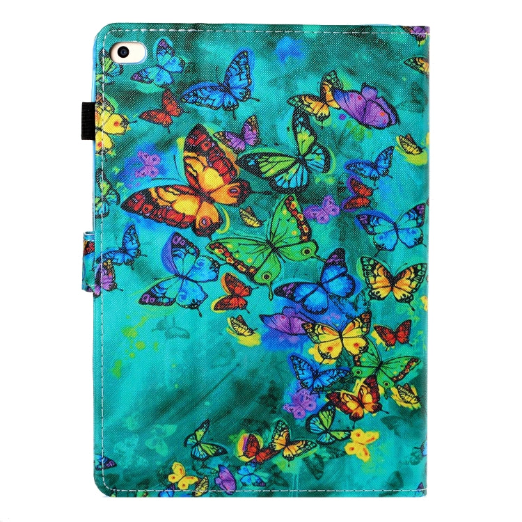 For iPad Air / Air 2 / iPad 9.7 Colored Drawing Horizontal Flip PU Leather Case with Holder & Card Slot & Sleep / Wake-up Function(Green Butterfly) - More iPad Cases by buy2fix | Online Shopping UK | buy2fix