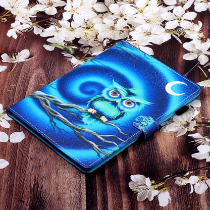 For iPad 10.2 / Air 10.5 (2019) Colored Drawing Horizontal Flip PU Leather Case with Holder & Card Slot & Sleep / Wake-up Function(Moon Owl) - iPad 10.2 Cases by buy2fix | Online Shopping UK | buy2fix