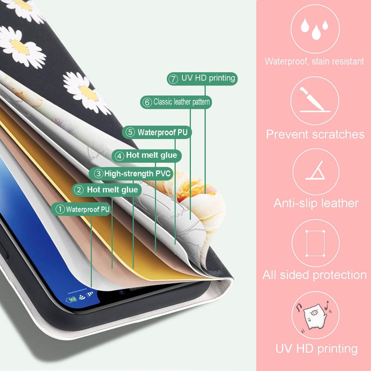 Voltage Coloured Drawing Magnetic Clasp Horizontal Flip PU Leather Case with Holder & Card Slots For Samsung Galaxy A22 5G(C13 Silver Pink Glitter) by buy2fix