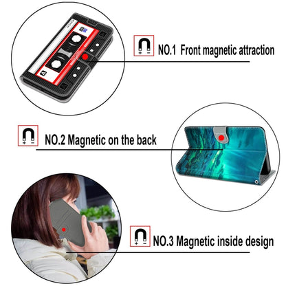 Voltage Coloured Drawing Magnetic Clasp Horizontal Flip PU Leather Case with Holder & Card Slots For Samsung Galaxy A22 5G(C14 Black Water Drop Rose) by buy2fix