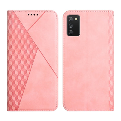 For Samsung Galaxy A02s US Version Diamond Pattern Splicing Skin Feel Magnetic Horizontal Flip Leather Case with Card Slots & Holder & Wallet(Rose Gold) by buy2fix