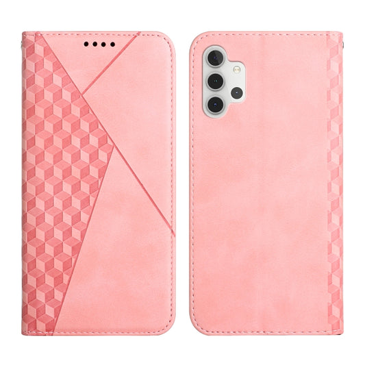 For Samsung Galaxy A32 5G Diamond Pattern Splicing Skin Feel Magnetic Horizontal Flip Leather Case with Card Slots & Holder & Wallet(Rose Gold) by buy2fix