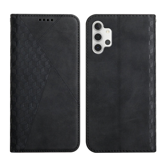 For Samsung Galaxy A32 5G Diamond Pattern Splicing Skin Feel Magnetic Horizontal Flip Leather Case with Card Slots & Holder & Wallet(Black) by buy2fix