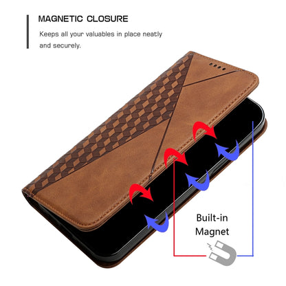 For Samsung Galaxy A51 5G Diamond Pattern Splicing Skin Feel Magnetic Horizontal Flip Leather Case with Card Slots & Holder & Wallet(Brown) by buy2fix