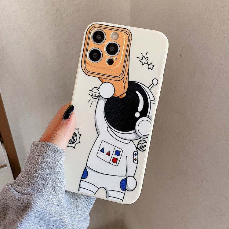 For iPhone 13 mini Spaceman Binoculars Shockproof Protective Case (Beige) by buy2fix