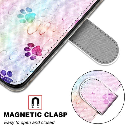 For Xiaomi Redmi 10 Coloured Drawing Cross Texture Horizontal Flip PU Leather Case with Holder & Card Slots & Wallet & Lanyard(Footprint Water Drops) - Xiaomi Cases by buy2fix | Online Shopping UK | buy2fix