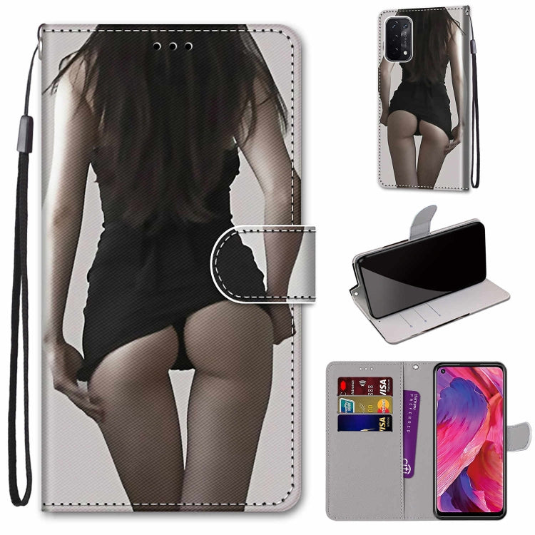 For OPPO A93 5G / A93s 5G / A54 5G / A74 5G Coloured Drawing Cross Texture Horizontal Flip PU Leather Case with Holder & Card Slots & Wallet & Lanyard(Upskirt) by buy2fix