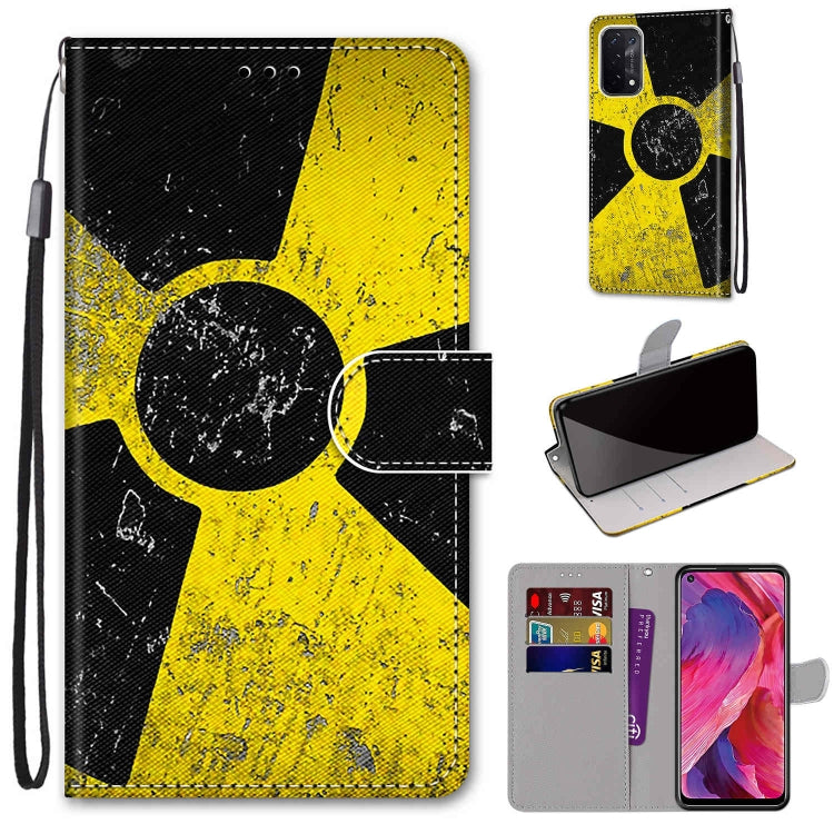 For OPPO A93 5G / A93s 5G / A54 5G / A74 5G Coloured Drawing Cross Texture Horizontal Flip PU Leather Case with Holder & Card Slots & Wallet & Lanyard(Yellow Black Logo) by buy2fix