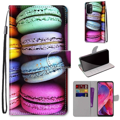 For OPPO A93 5G / A93s 5G / A54 5G / A74 5G Coloured Drawing Cross Texture Horizontal Flip PU Leather Case with Holder & Card Slots & Wallet & Lanyard(Colorful Cakes) by buy2fix
