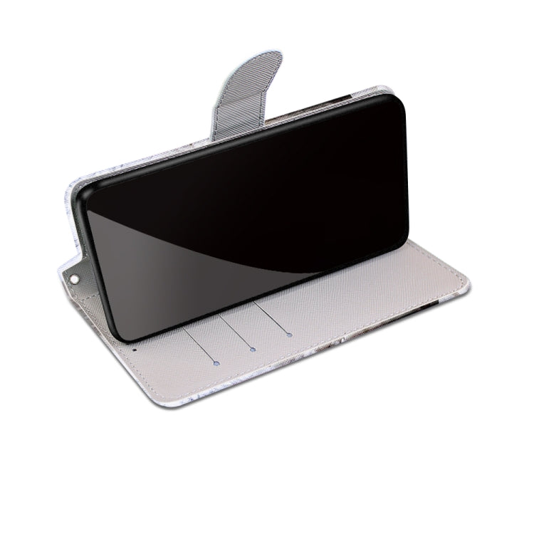 For OPPO A54 4G / A16 4G / A53s 5G / A55 5G Coloured Drawing Cross Texture Horizontal Flip PU Leather Case with Holder & Card Slots & Wallet & Lanyard(Slant Hat Blue Mirror Cat) by buy2fix